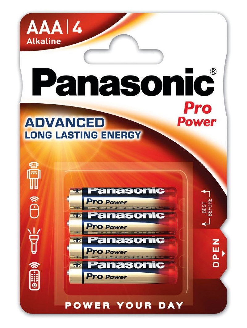 Panasonic LR03PPG-4BP PRO POWER alkáli tartós elem, AAA (micro), 4 db/bliszter termék fő termékképe
