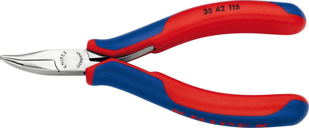 Elektronikai félkerekcsőrű fogó, hajlított 115 mm, 45°-os, kétkomponensű nyél termék fő termékképe