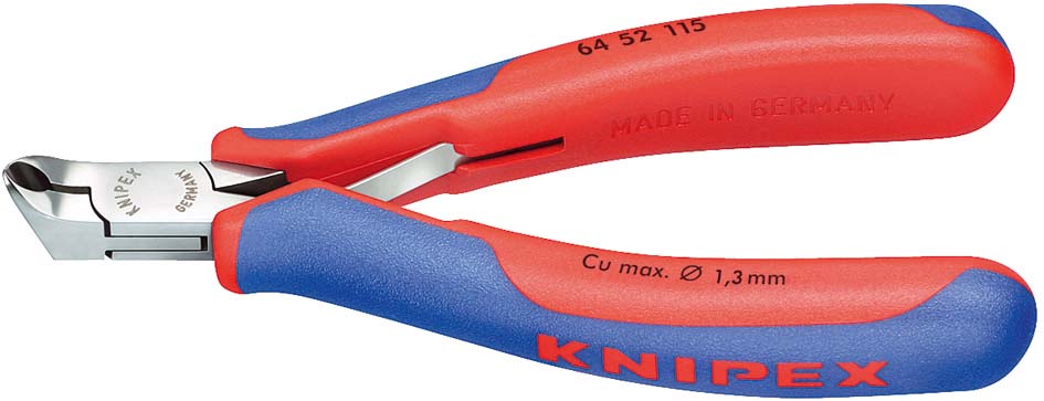 Elektronikai homlokcsípő fogó, ferde vágóél 115 mm/ 1,3mm , 27°-os ferde él termék fő termékképe