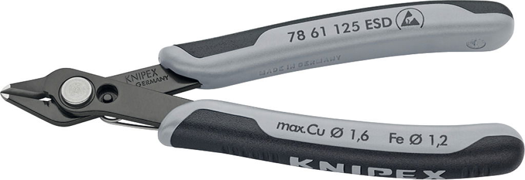 Elektronikai oldalcsípő fogó, Super-Knips, ESD 125 mm/0,2-1,6 mm, barnított termék fő termékképe