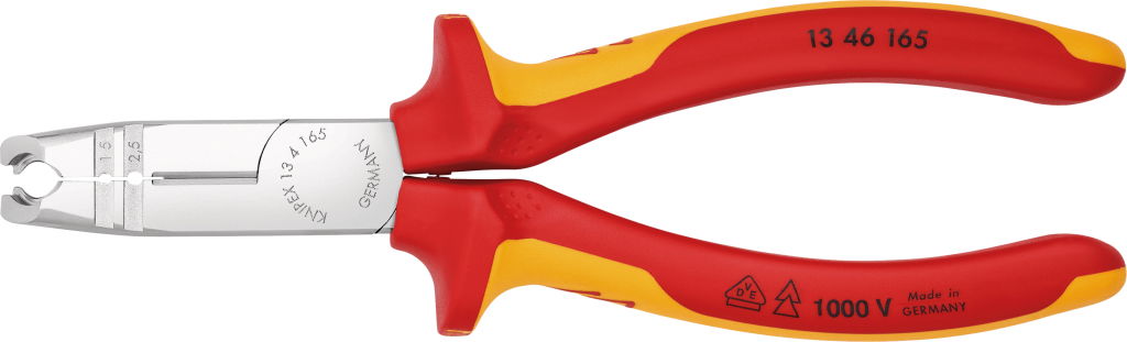 Szigetelt univerzális kábelköpeny és huzalcs.fogó 165 mm 8-13mm/ 1,5/2,5mm2, kétkomponensű ny. 1000V termék fő termékképe