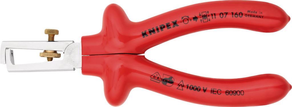 Szigetelt huzalcsupaszító fogó, rugós 1000V 160 mm, 10 mm2-ig, mártott nyél termék fő termékképe