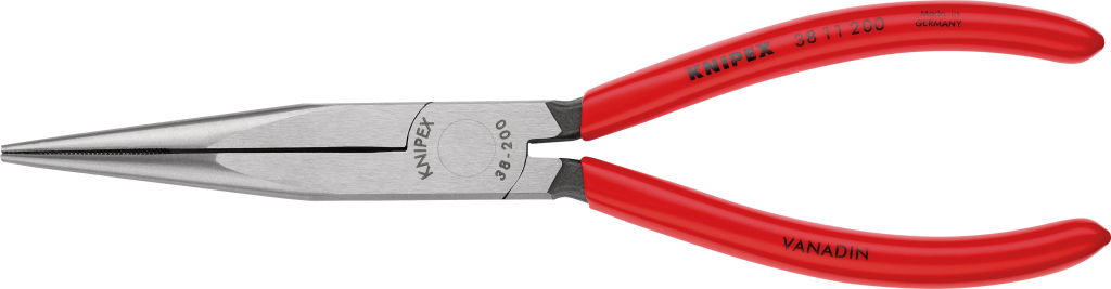 Félkerekcsőrű fogó mechanikai, polír.fej, PVC nyél 200 mm termék fő termékképe