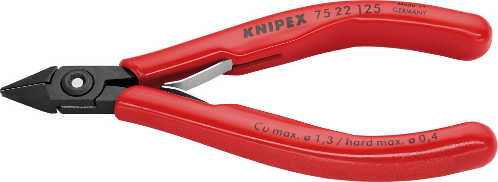 Elektronikai oldalcsípő fogó keskeny 125 mm/0,2-1,3 mm, barnított fej termék fő termékképe