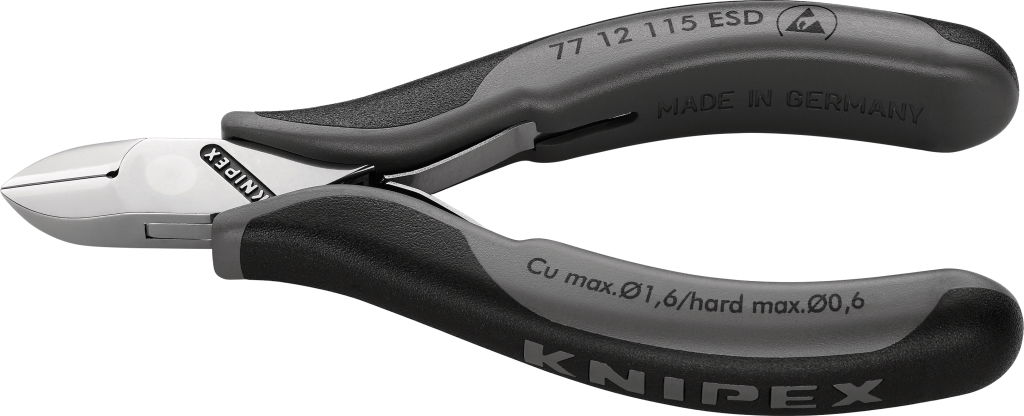 Elektronikai oldalcsípő fogó, ESD, kerek fej 115 mm/0,3-1,6 mm termék fő termékképe