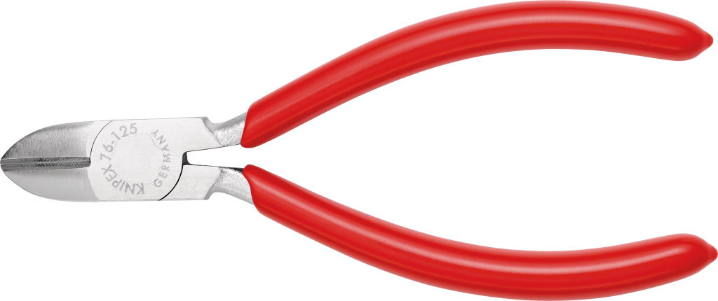 Elektronikai oldalcsípő fogó, PVC nyél 125 mm/0,4-2,5 mm, krómozott fej termék fő termékképe