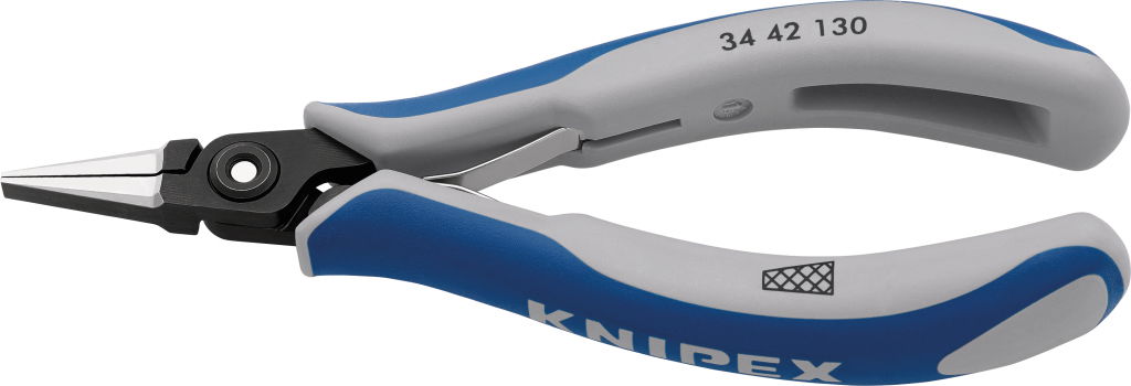 Elektronikai laposcsőrű fogó, precíziós 135 mm, keresztfogazott pofa termék fő termékképe