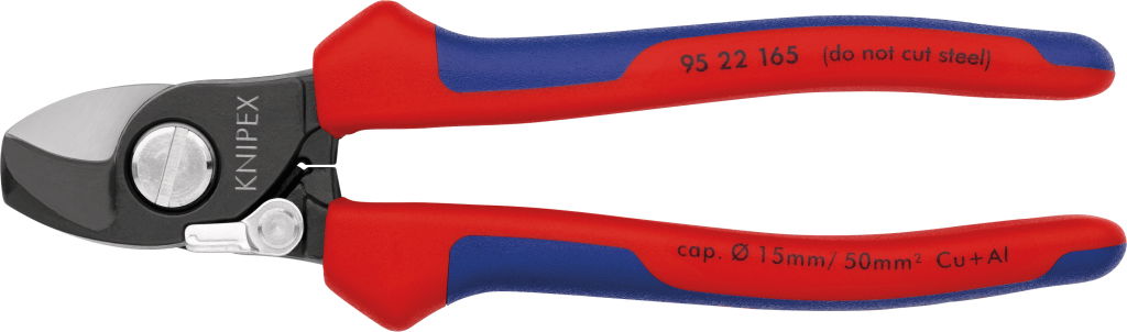 Kábelvágó olló, rugós, kétkomponensű nyél 165 mm, d=15/50 mm2, AWG 1/0 termék fő termékképe