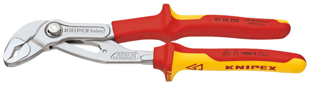 Szigetelt autóvízpumpa fogó, kétkomponensű nyél 250 mm, 1000V, Cobra termék fő termékképe