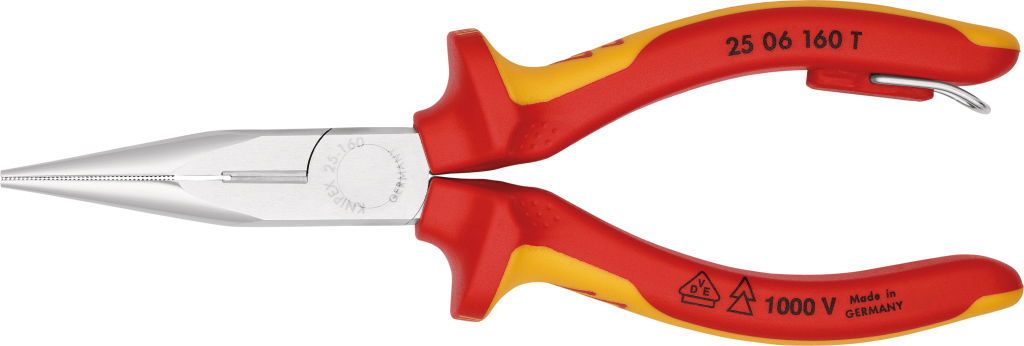 Szigetelt félkerekcsőrű fogó, rövid csőrű, kétk.ny 160 mm, krómozott fej vágóéllel 1000V, leesés elle termék fő termékképe