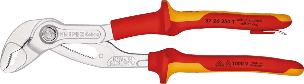 Szigetelt autóvízpumpa fogó, kétkomponensű nyél 250 mm, 1000V, Cobra, leesés ellen biztosítható termék fő termékképe