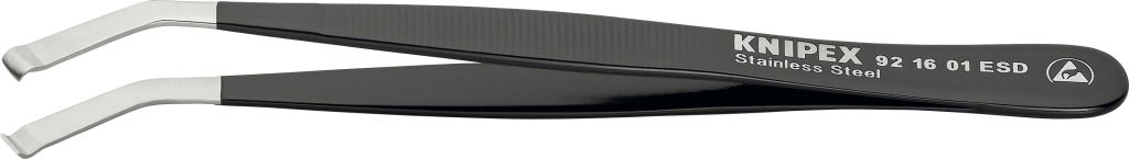 Precíziós szerelő csipesz, 35°-ban hajl.,INOX, ESD 120 mm, kerek hegy 3,8 mm, 578B.SA.NE.B termék fő termékképe