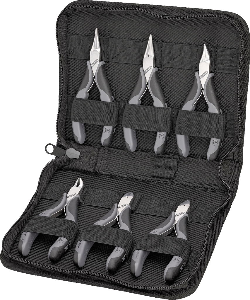 Elektronikai fogó készlet, ESD, szövet táskában 6 részes termék fő termékképe