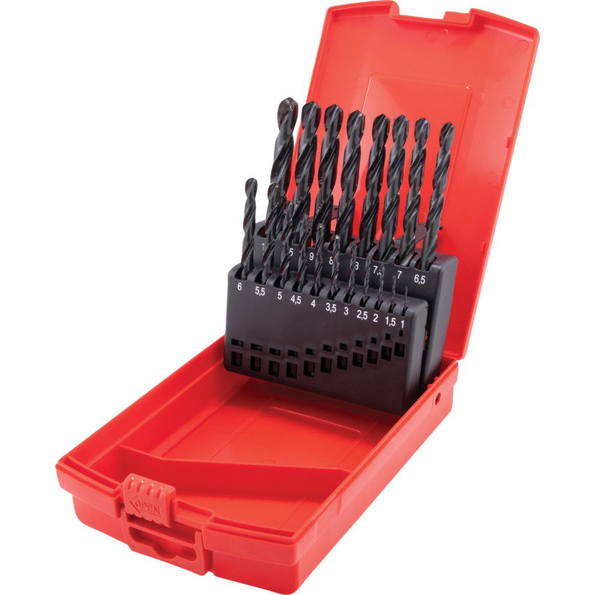 19 db-os HSS csigafúró készlet 1-10.00mm x 0.5mm termék fő termékképe