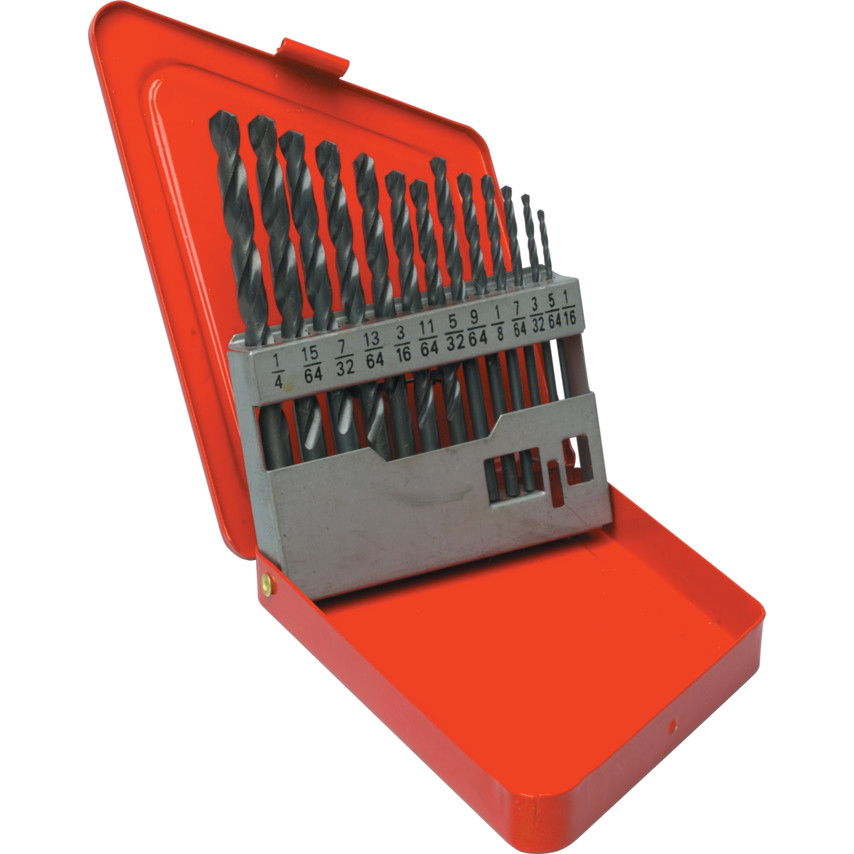 13 db-os HSS csigafúró készlet 1/16-1/4" x 1/64" termék fő termékképe