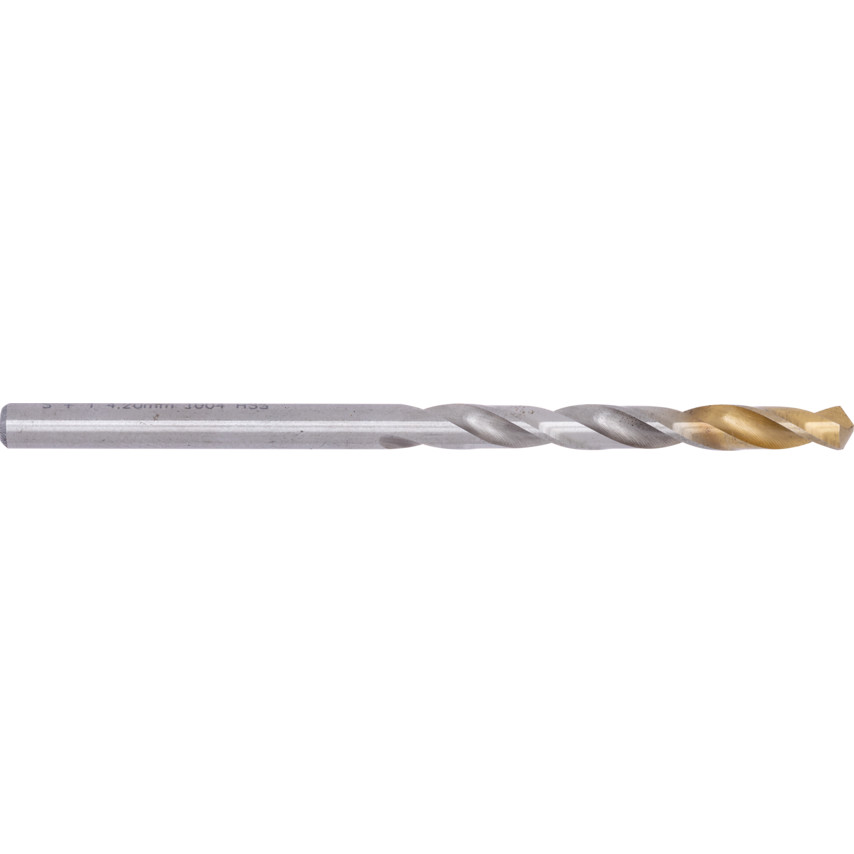 4.20mm normál hosszú fényes HSS csigafúró TIN bevonatú heggyel termék fő termékképe