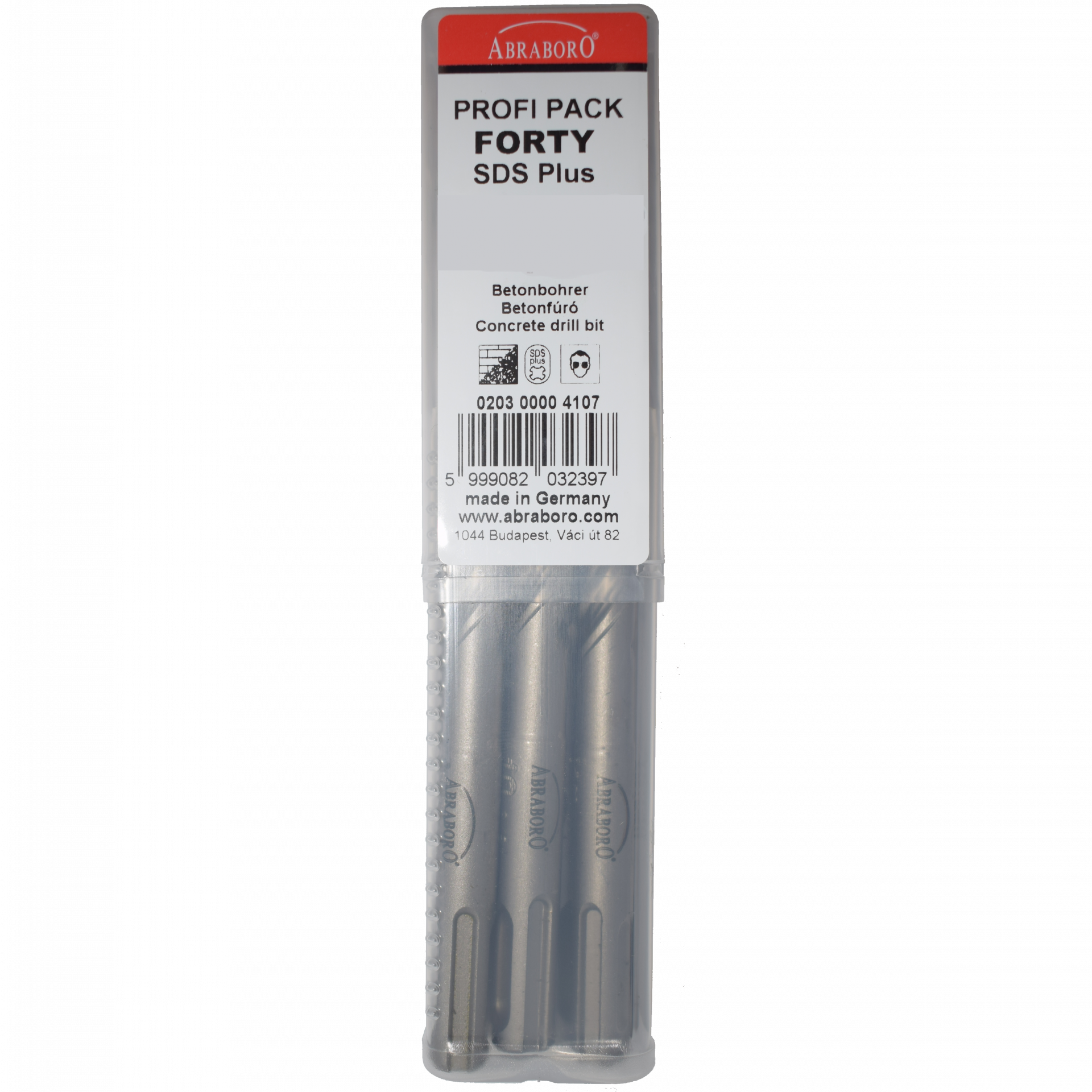 Abraboro 6 x 210 / 150 mm SDS-plus FORTY betonfúró Profi Pack, 10 db/csomag termék fő termékképe