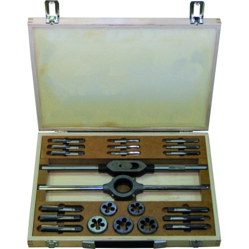 Bucovice Tools Kézi menetfúró, metszo készlet fa dobozban M12-M20  HSS, hajtóvasakkal termék fő termékképe