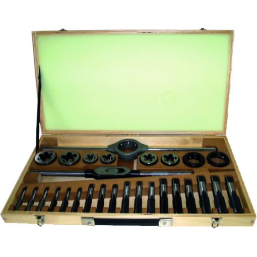 Bucovice Tools Kézi menetfúró, metszo készlet fa dobozban, WS BSW1/2-BSW1 hajtóvasakkal termék fő termékképe