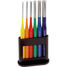 Csapszegkiütő készlet, színkódolt, műa.tartóban 6 részes, 3-10 mm termék fő termékképe