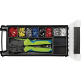 krimpelő készlet, 619 090 3+707 020-as fogóval 0,25-6,0 mm2 érvéghüvelyhez 150-150db 0,5/0,75mm2 érvéghüvely 100-100db 1,0/1,5/2,5/4,0mm érvéghüvely termék fő termékképe