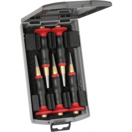 Lemezlyukasztó készlet, kézvédővel, műa.kazettában 5 részes, 2-6 mm termék fő termékképe