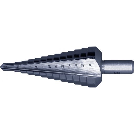 Bucovice Tools Lépcsos lemezfúró, HSS 10-20, 11 lépcso, 3 oldalról lapolt szár termék fő termékképe