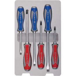 Csavarhúzó készlet, lapos + PH, kétkomponensu nyél 6 részes 3FL+3PH, ütheto HEX termék fő termékképe