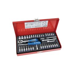 Dugókulcs készlet + rátuzo 1/4" ( fém kazetta ) 4-13 mm 39 részes, 6 szög termék fő termékképe