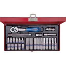 Dugókulcs készlet, rövid/hosszú 1/4" (fém kazetta) 4-13 mm 26 részes, 6 szög termék fő termékképe