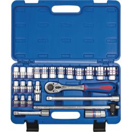 Dugókulcs készlet 1/2" ( muanyag koffer ) 8-32 mm 24 részes, 6 szög termék fő termékképe