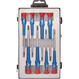 Muszerész csavarhúzó készlet, lapos+PH 8 részes, muanyag dobozban termék fő termékképe