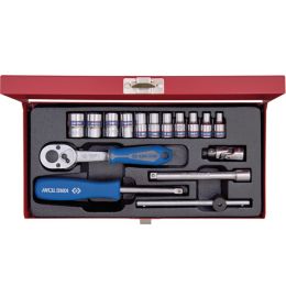 Dugókulcs készlet 1/4" ( fém kazetta ) 4-13 mm 16 részes, 6 szög termék fő termékképe