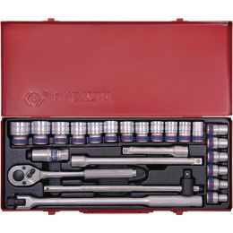 Dugókulcs készlet 1/2" ( fém kazetta ) 10-32 mm 24 részes,  6 szög termék fő termékképe