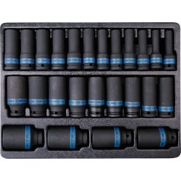 Modul, Dugókulcs készlet 1/2" gépi, rövid-hosszú 19-41 mm 25 részes, 6 szög termék fő termékképe