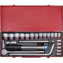 Dugókulcs készlet 1/2" ( fém kazetta ) AF3/8"- 1.1/4" 24 részes,  6 szög termék fő termékképe