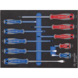 MODUL Csavarhúzó készlet, lapos + PH, kétk.nyél 10 részes 6FL+4PH, EVA termék fő termékképe