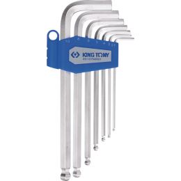 Hatszögkulcs készlet hosszú, gömbvégu, krómozott 2-10 mm 7 részes termék fő termékképe