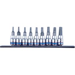 Rátuzokulcs készlet 1/4" TORX, tartósínen TX8-TX40 9 részes termék fő termékképe