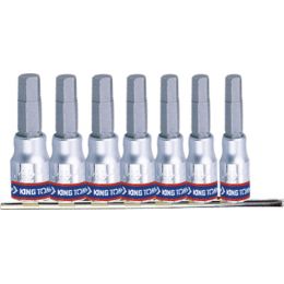 Rátuzokulcs készlet 1/4", hatszög, tartósínen SW3-SW10, L=37 mm, 7 részes termék fő termékképe