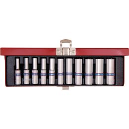 Dugókulcs készlet, hosszú 1/4", fém kazetta 4-13 mm 10 részes termék fő termékképe