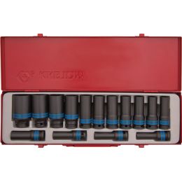 Dugókulcs készlet 1/2" gépi hosszú ( fém kazetta ) 10-32 mm L= 80 mm 6 szög 15 részes termék fő termékképe