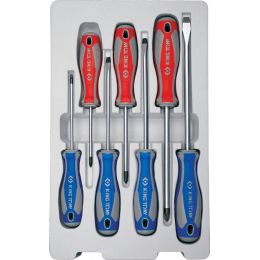 Csavarhúzó készlet, lapos, PZ, kétkomponensu nyél 7 részes termék fő termékképe