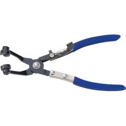 Tömlobilincs fogó, konkáv pofák, rugós bilincshez 53x220 mm,  hajlított termék fő termékképe