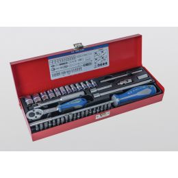 Dugókulcs készlet + bitek 1/4" ( fém kazetta ) 4-13 mm, SW3-8, TX10-40, 39 részes termék fő termékképe