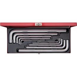 Hatszögkulcs készlet hosszú, krómozott 3-17 mm 10 részes, fém dobozban termék fő termékképe