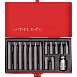 Bit készlet ,10mm-es, adapterrel  Torx 20,25,30,40,45,50,55 x 80mm, x 36mm 15 részes termék fő termékképe