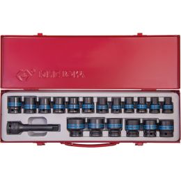 Dugókulcs készlet 1/2" gépi 6 szög ( fém kazetta ) 10-32 mm L= 38 mm 6 szög 19 részes termék fő termékképe