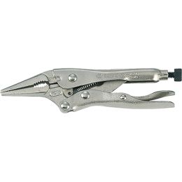 Önzáró (gripp) fogó, nyújtott lapos pofával, 221 mm/70 mm, huzalvágóval termék fő termékképe