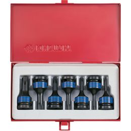 Rátuzokulcs készlet Torx 1/2" gépi (fém kazetta) TX25-TX60 L=60 mm 7 részes termék fő termékképe